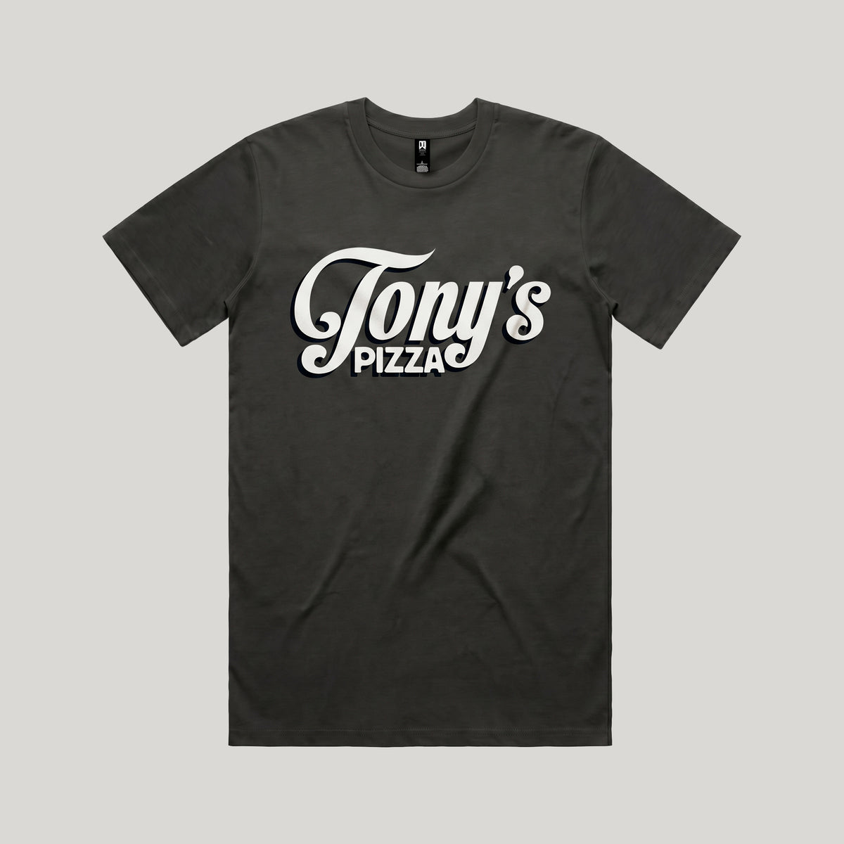 Tony’s Classic Tee large logo | Mörkgrå