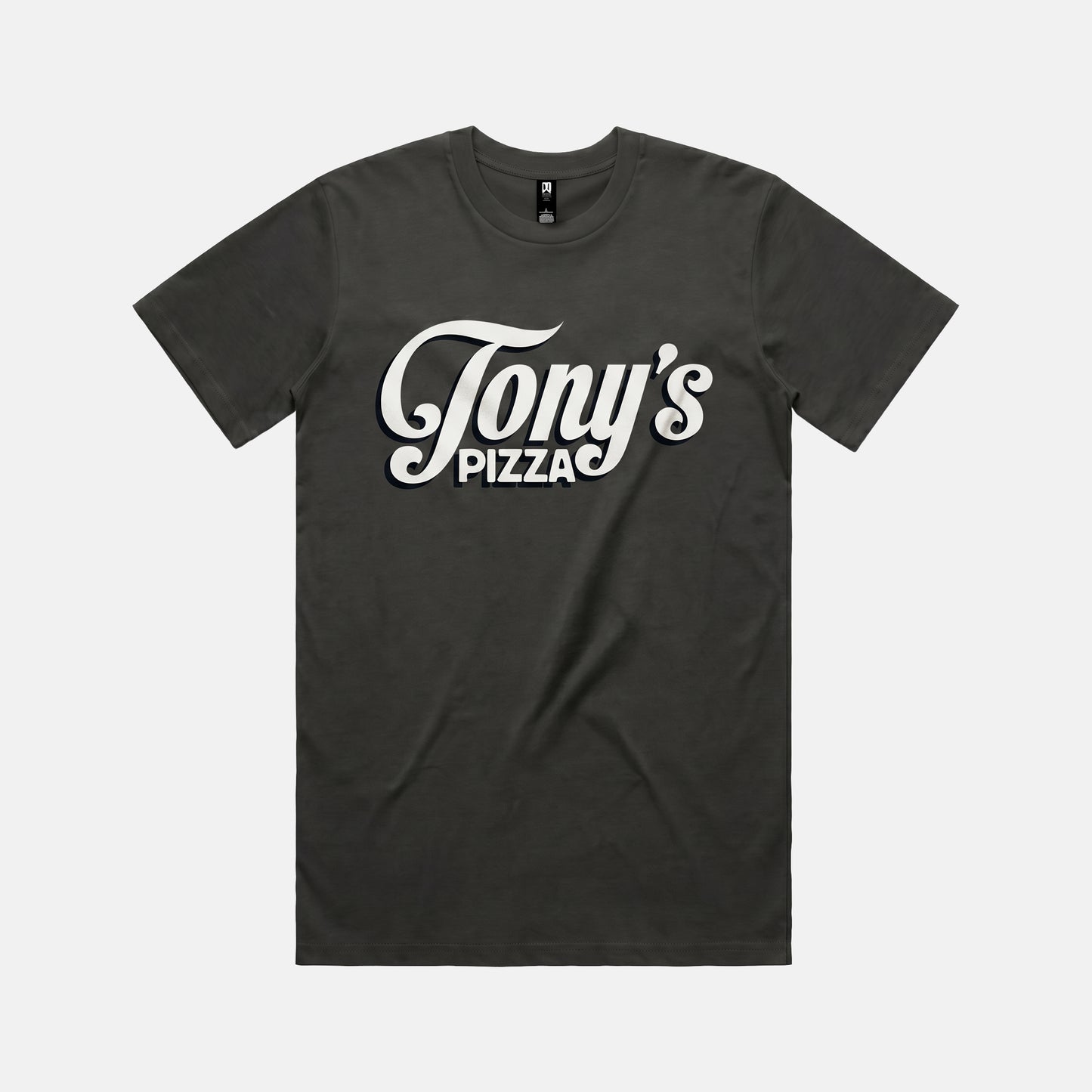 Tony’s Classic Tee large logo | Mörkgrå